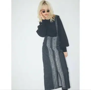 BayBee 센터 프린지 데님 스커트