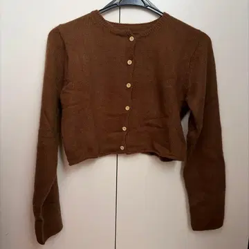 overdueflair 브라운 크롭 가디건