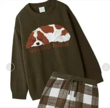 젤라또피케 풀오버 & 체크 숏팬츠 상하의 세트 캐벌리어