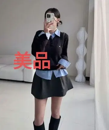 폴로 옷깃 도킹 셔츠 니트