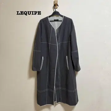 새상품급 레킵 야마구치 토모코 펜체크 드레스 코트 38 그레이