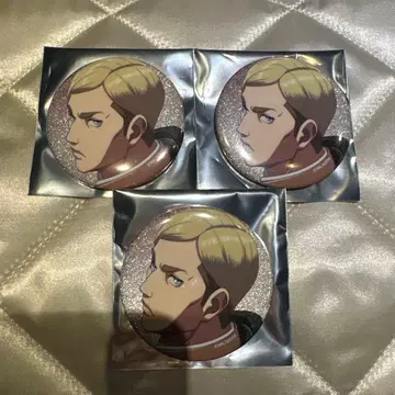 진격의 거인 엘빈 가라철 가라오케 철인 글리터 캔뱃지 3개 세트