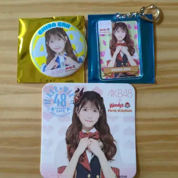 AKB48 치바 에리 웬디즈 배지 키링 코스터 세트