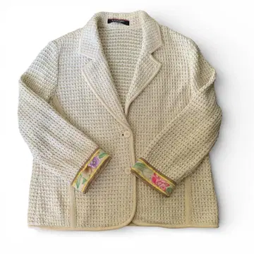 LEONARD 라메 트위드 테일러드 자켓 LL 사이즈 레오나르 실크