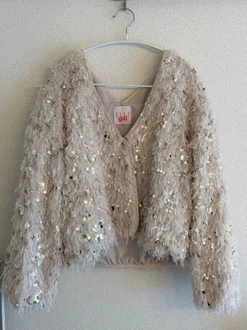 4일까지 가격 인하 스팽글 페더 가디건 [ELLEgirl/엘르 걸]