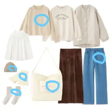 아이보리 니트와 스트레이트 데님 세트