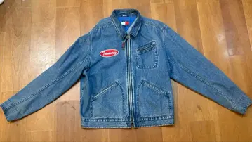 [레어 디자인] 타미힐피거 데님 자켓 옷깃 절개 와펜 L