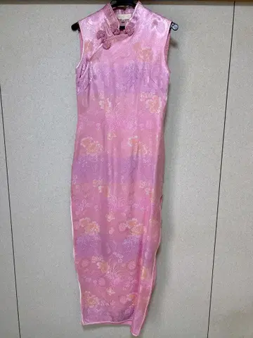 꽃무늬 차이나 드레스 핑크