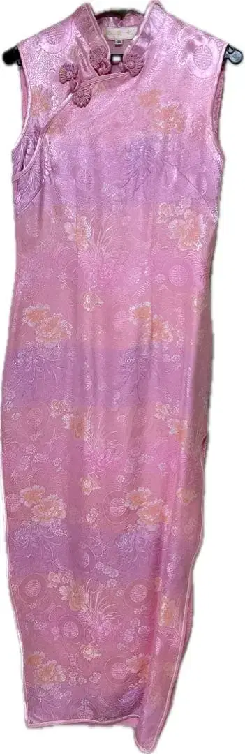 꽃무늬 차이나 드레스 핑크