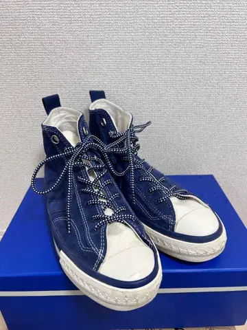 네이비 캔버스 하이컷 스니커즈