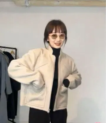 la peau de gem 샤기 지퍼 블루종