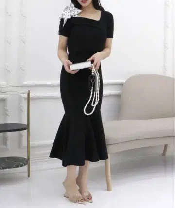 Royalparty 숄더 스카프 니트 머메이드 원피스 미사용 새상품