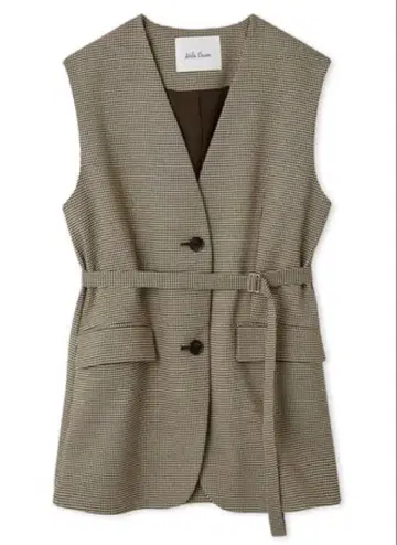 벨트 포함 오버사이즈 노카라 베스트