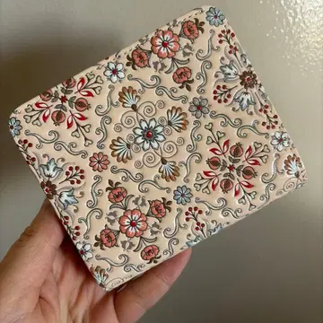 아사쿠사 문고 꽃무늬 접이식 지갑 미사용 새상품