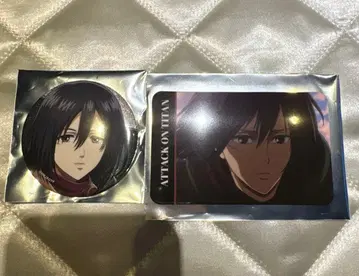 진격의 거인 미카사 가라오케노테츠진 카라테츠 캔뱃지 비주얼 카드