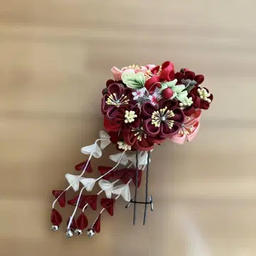 일본풍 꽃 장식 헤어콤 머리 장식 성인식 설날 사진 촬영 축하 기모노