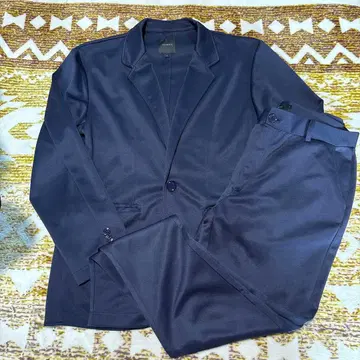 남성용 이지 수트 셋업 네이비