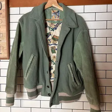 바시티 자켓 남성용 아우터 블루종 가죽 자켓