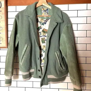 바시티 자켓 남성용 아우터 블루종 가죽 자켓