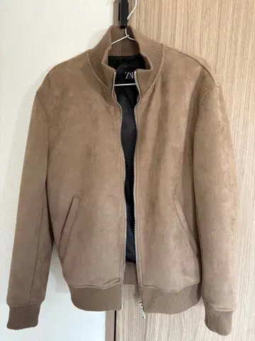 [ ZARA ] 베이지 스웨이드 블루종 자켓 S