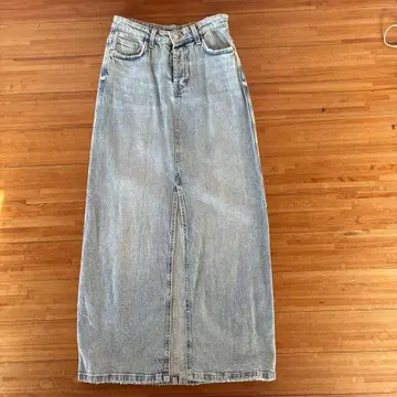 ZARA 데미지 데님 롱 스커트