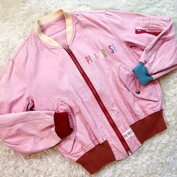 [ 빈티지 초레어 핑크하우스 ] 봄버 자켓 Y2K