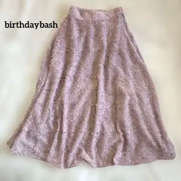 [새상품급] birthdaybash A라인 자카드 스커트 핑크