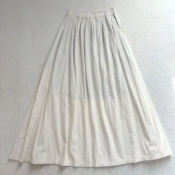 SETTO 코튼 개더 스커트 롱 플레어