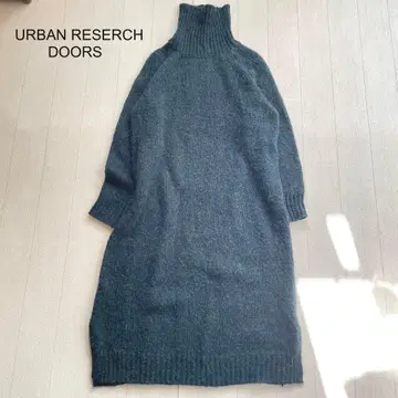 URBANRESERCH DOORS 믹스 컬러 니트 원피스 그린
