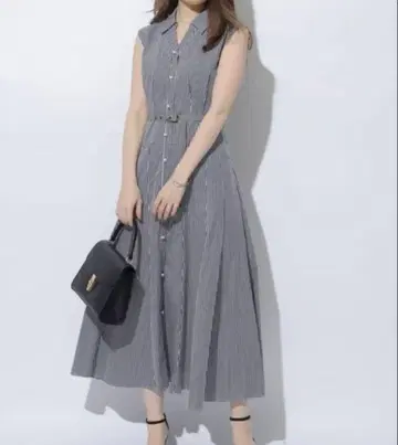 [ 아푸와이저 리셰 ] 워셔블 펄 버튼 시어 셔츠 원피스