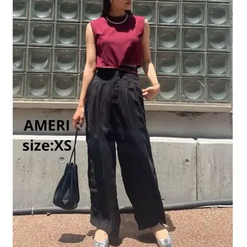 AMERI CUPRO WIDE TUCK PANTS 아메리 XS 블랙