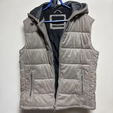 ZARA 후드 부착 그레이 퀼팅 베스트 울트라 웜