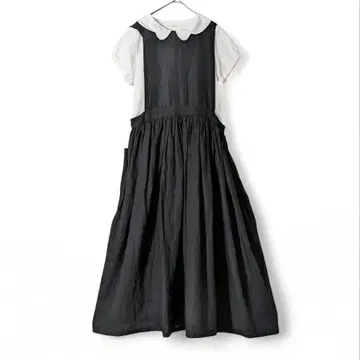 핸드메이드 작가 Kirapeco / 개더 풍성한 린넨 에이프런 원피스