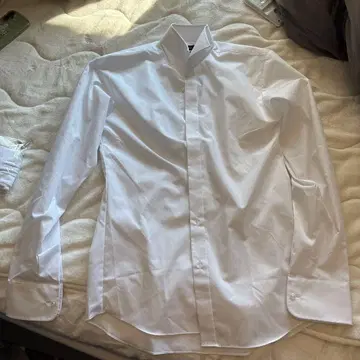 화이트 스탠드 카라 드레스 셔츠 결혼식 턱시도용