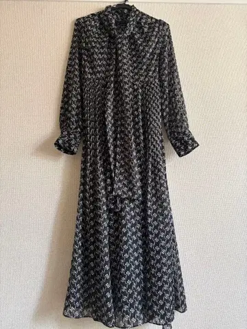 미사용 택 포함 프레이 아이디 프린트 보타이 원피스 올 패턴