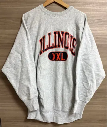 새상품급 챔피온 리버스 위브 트리코 태그 칼리지 일리노이 대학 XXL