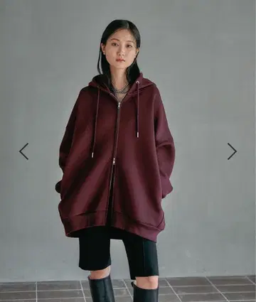 LEPSIM 인기 퍼프 에어 ZIPBIG 후디 브라운 핑크