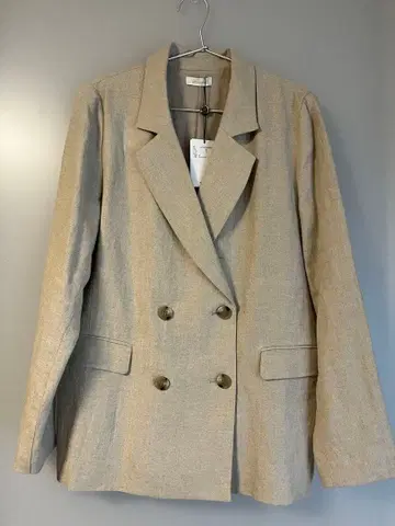 베이지 더블 브레스트 테일러드 자켓