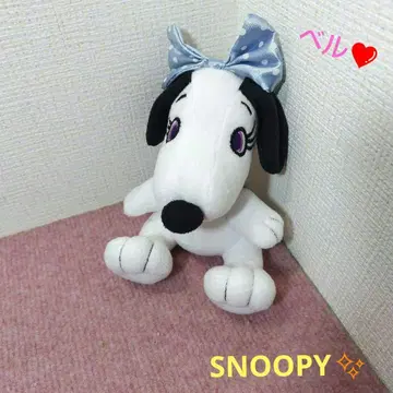 레어 SNOOPY 스누피 봉제 인형 파란 리본 2012
