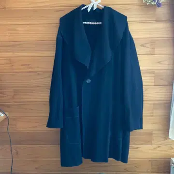 네이비 오픈 프론트 코트