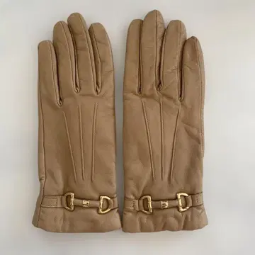 새상품급 이탈리아제 루치아노 가죽 장갑 베이지 캐시미어 안감 가죽 장갑