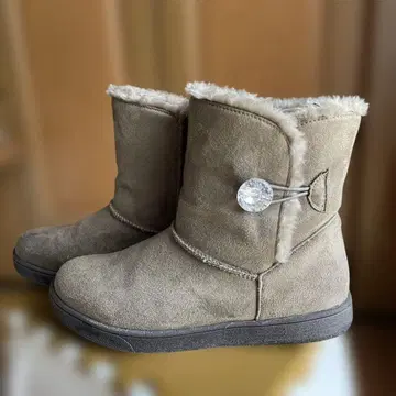 카키 퍼(fur) 장식 무스탕 스타일 부츠