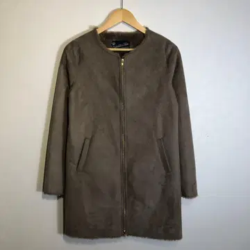 [ 새상품급 ] 인조 모피 노카라 자켓 베이지 여성용 구제 의류