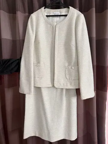 ELLE 아이보리 트위드 세트