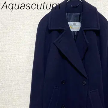 Aquascutum 롱 코트 더블 포켓 부착 안감 부착 루즈핏