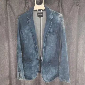 semantic design 블리치 가공 스트레치 데님 테일러드 자켓