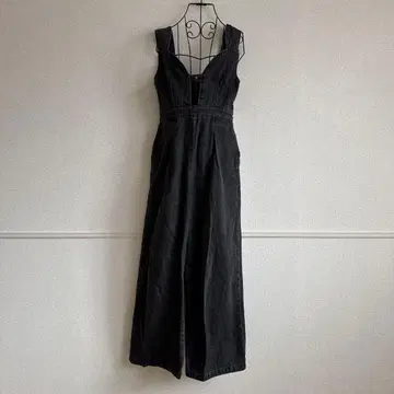 블랙 데님 오버롤