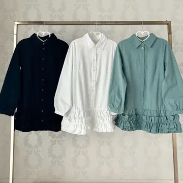 [새상품급] &love 프릴 롱 셔츠 화이트