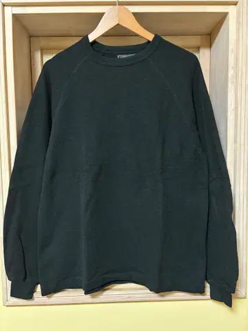 BEAMS PLUS / 래글런 롱 슬리브 크루넥 T셔츠 블랙 M