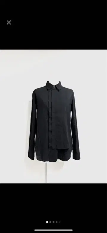 Y's 블랙 비대칭 긴팔 셔츠 사이즈 1
